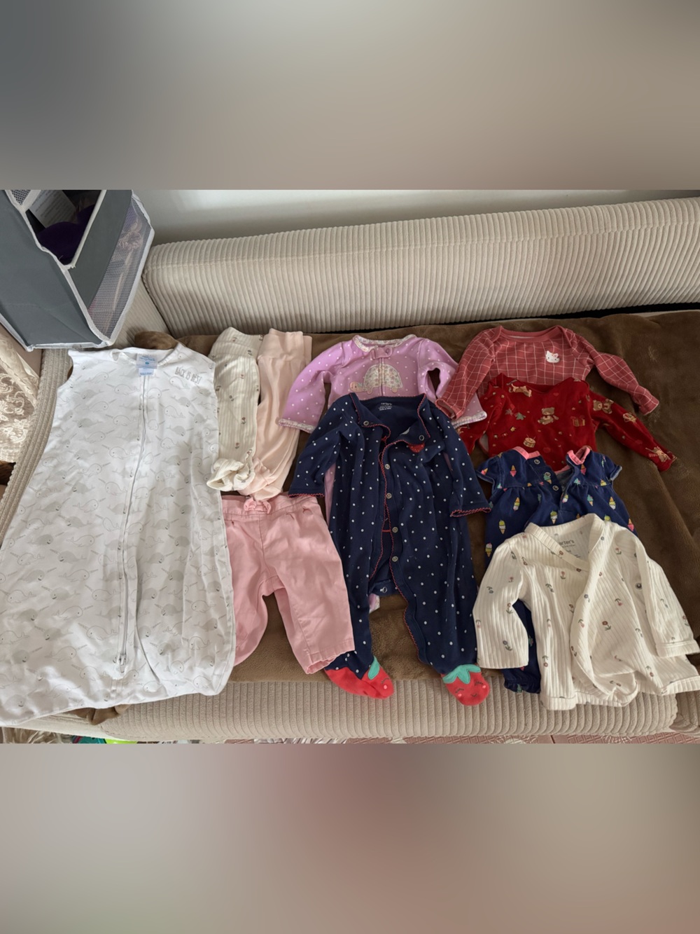 H&M Navy Blue & Pink Polka Dot Baby One-Piece and Assorted Sleepwear Set